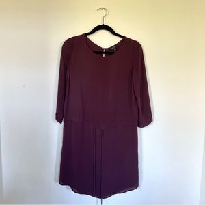Aritzia Babaton Drawstring Waist Silk Dress